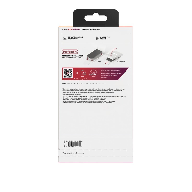 ZAGG Glass Plus Edge 高清玻璃貼 - iPhone 17