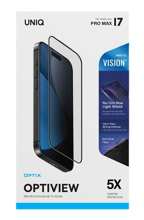 UNIQ-OPTIX Vision™ OptiView iPhone 17 防藍光透明螢幕保護貼