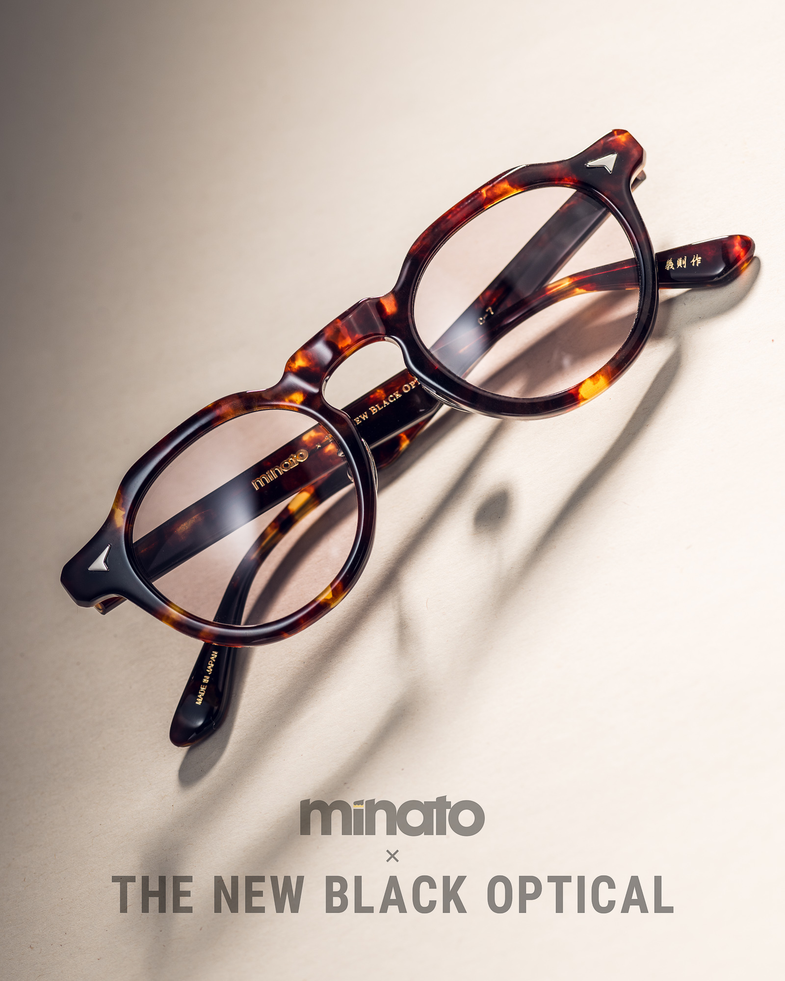 品川義則 X Minato X The New Black Optical Y1 - C-7 Classic Demi 原祖玳瑁色