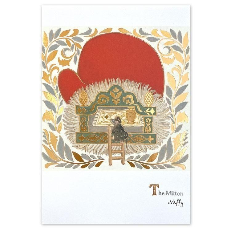 連指手套 Naffy 經典童話系列 燙金明信片｜日本ACTIVE CORPORATION