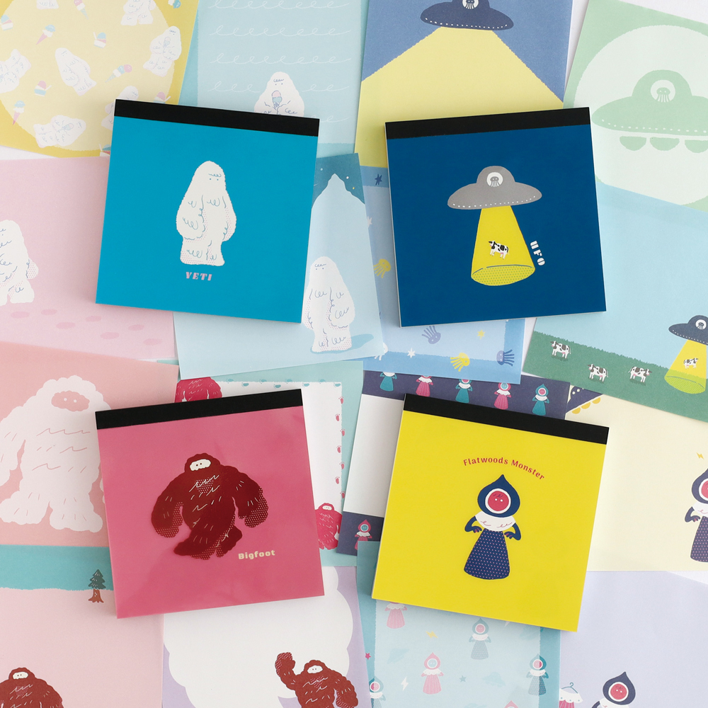 不明物體系列 100枚方形便條本 四款｜日本STUDY HOLIC