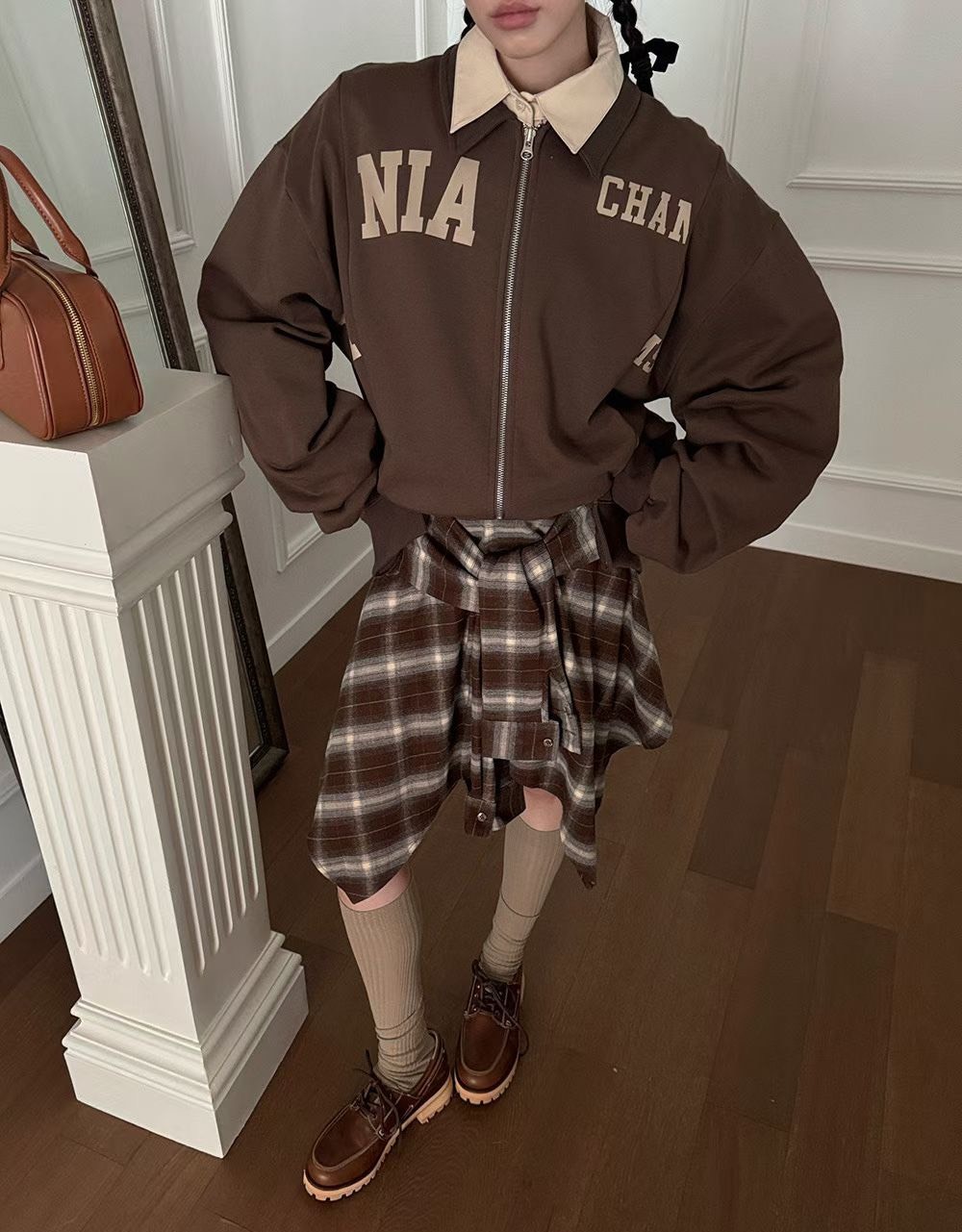 綁袖不規則短裙