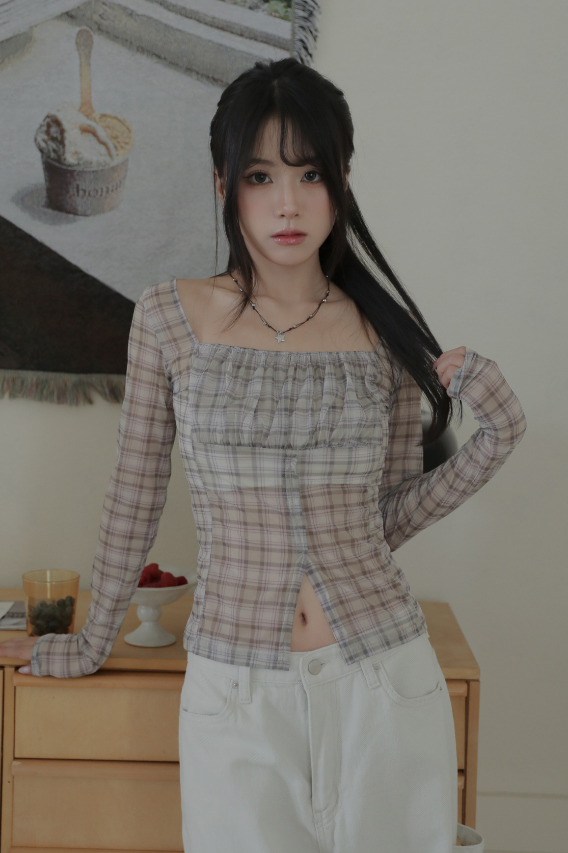 Plum Shirring Top #上衣