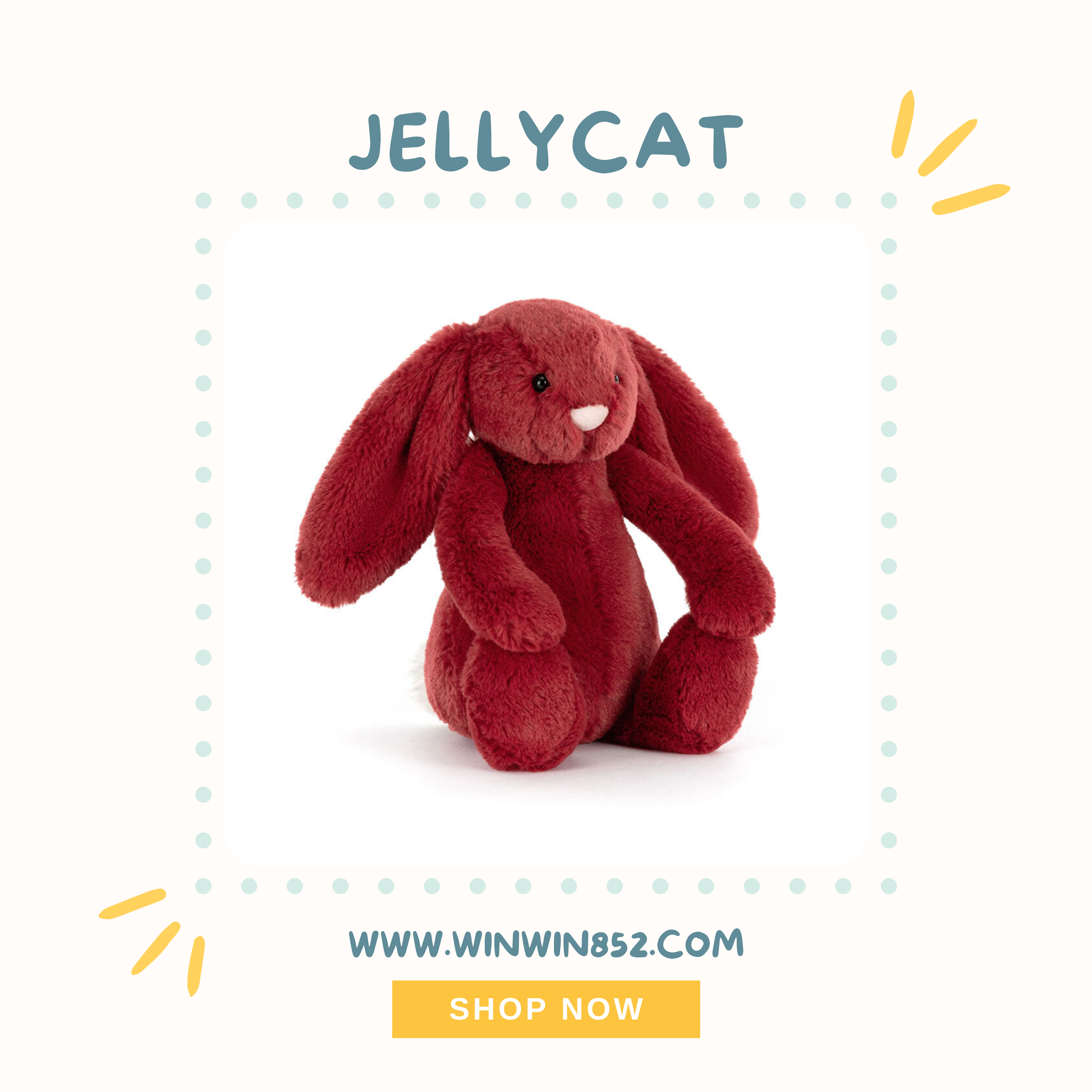 Jellycat Bashful Redcurrant Bunny 18cm
