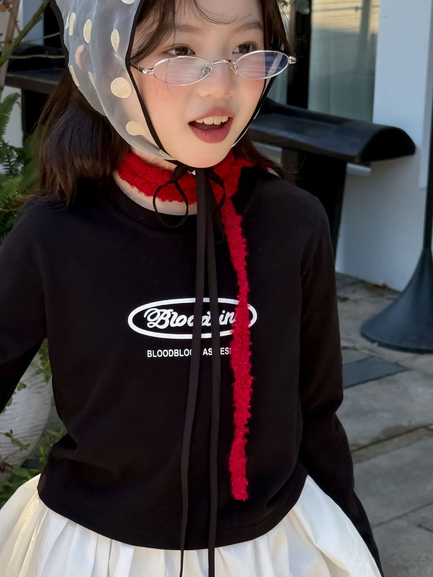 簡約短板合身字母上衣