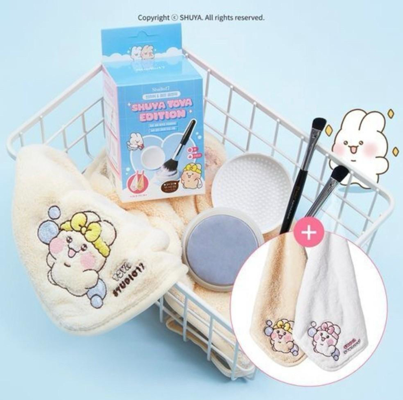 韓國 슈야SHUYA x Studio17 粉撲刷具二合一清潔皂 限量包裝組