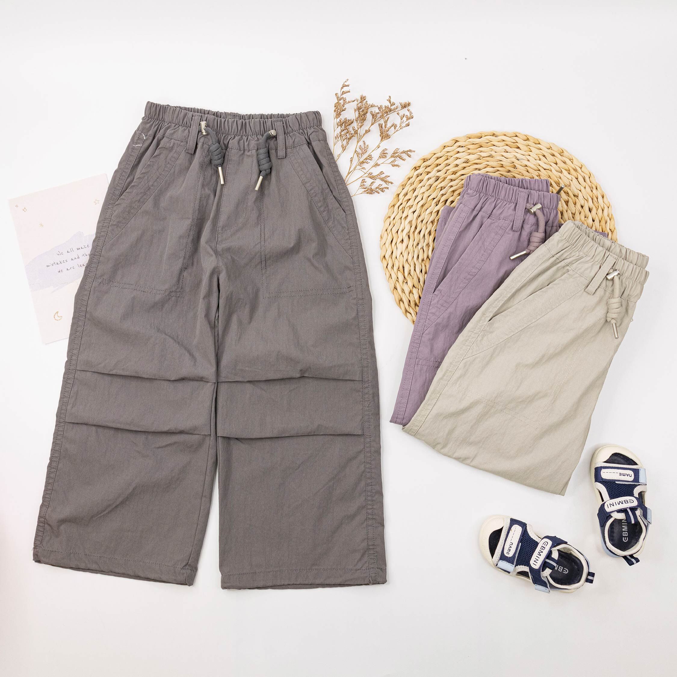 【H55272】酷酷特殊裝飾抽繩束口褲＊五色