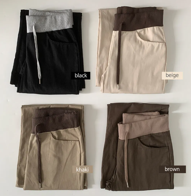 早秋預訂｜拼色半靴型棉質褲