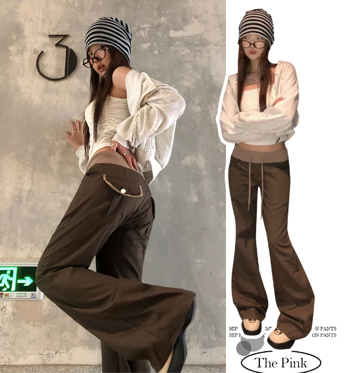 早秋預訂｜拼色半靴型棉質褲