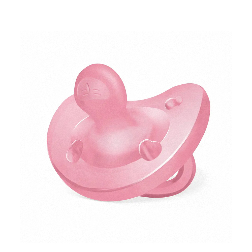 舒適哺乳-矽膠拇指型安撫奶嘴-粉紅
