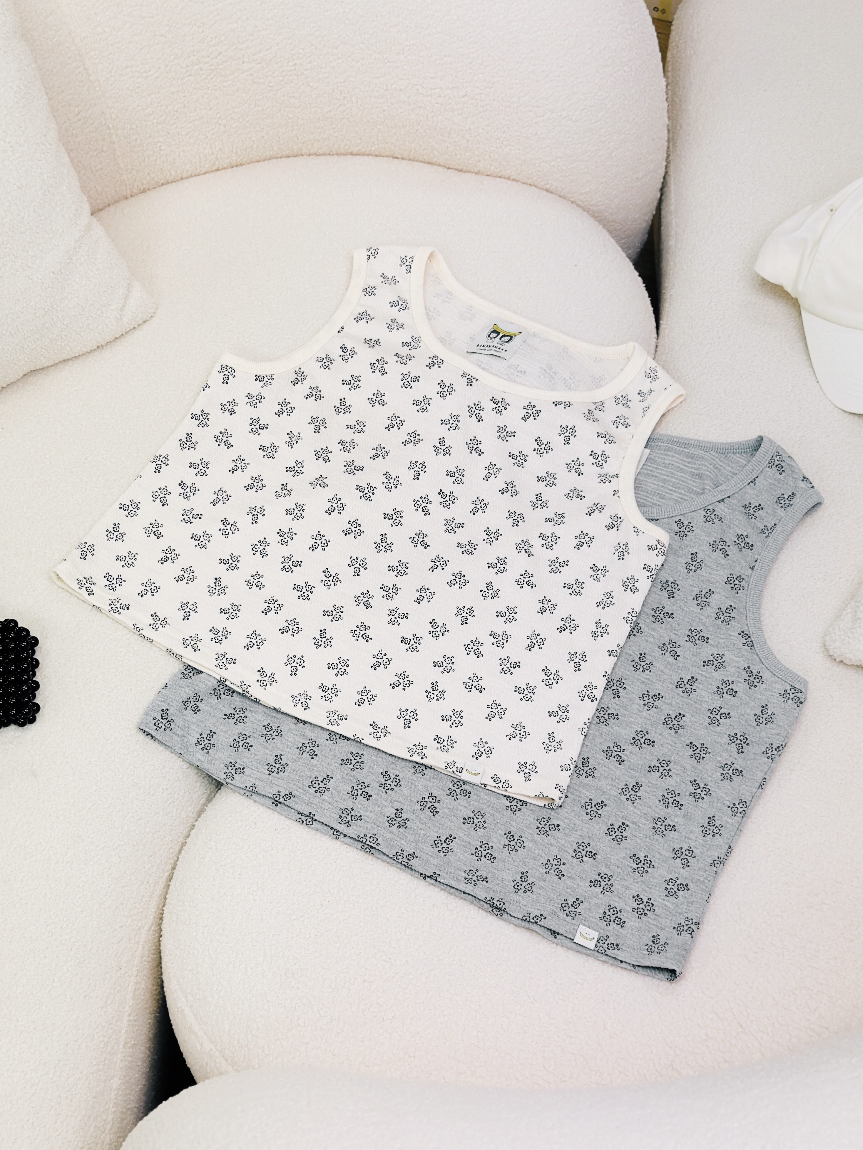 兩色 / 碎花包邊小高領背心 / Petite Floral Tank Top