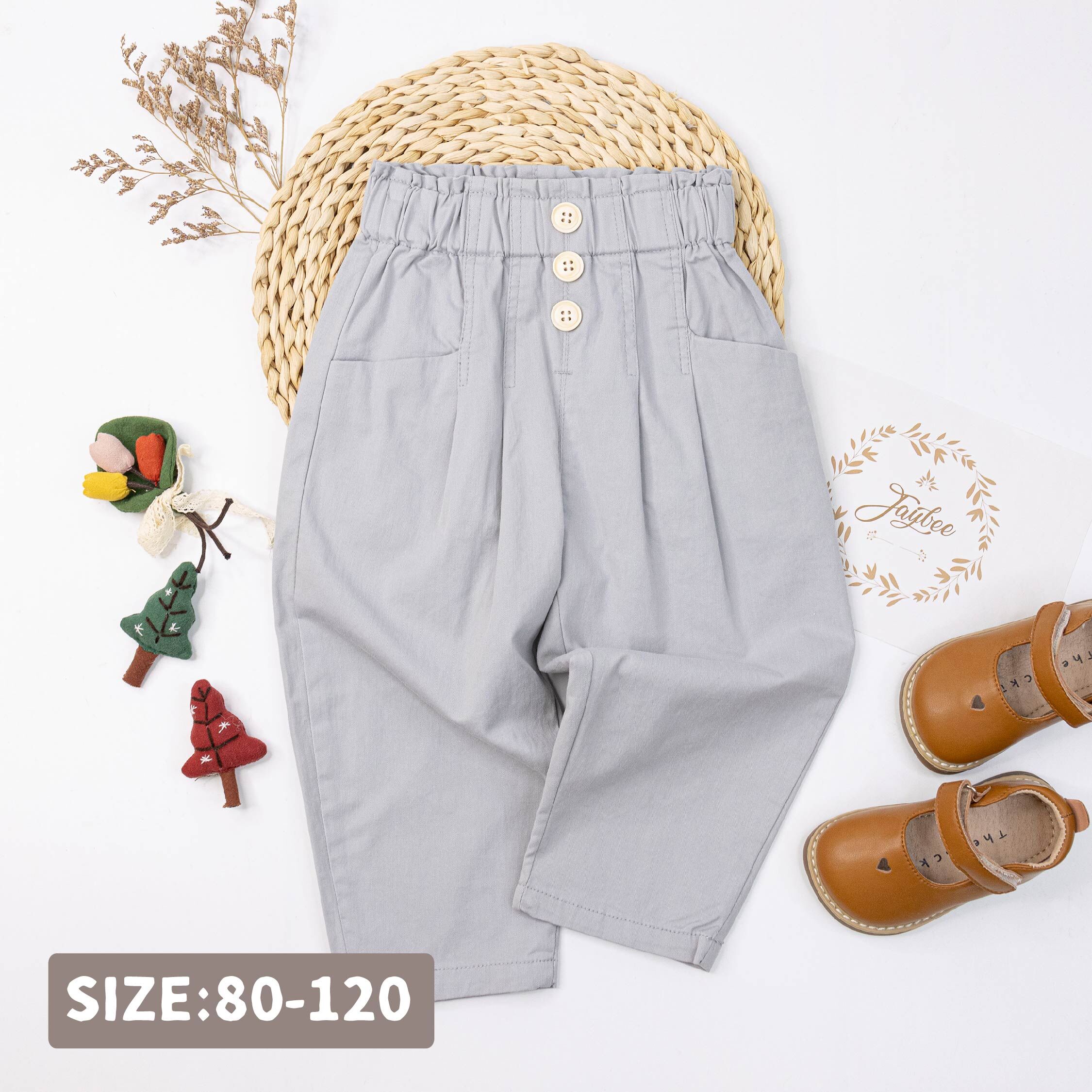 【H55243】質感裝飾鈕釦口袋設計休閒褲