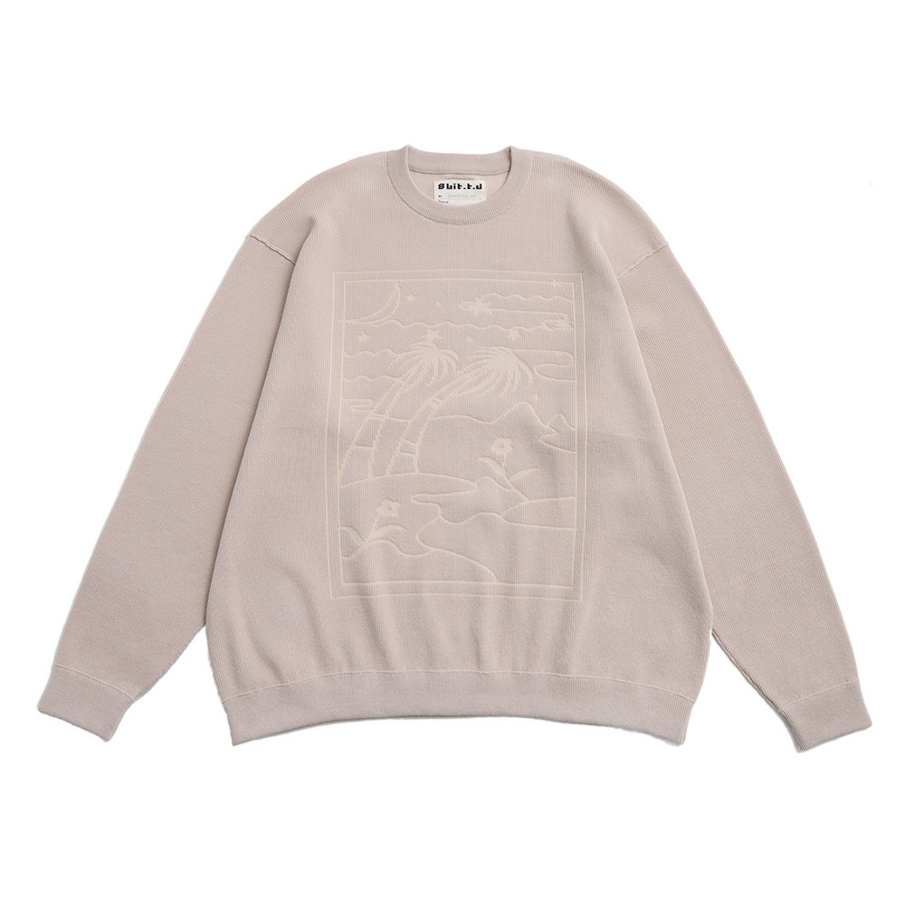 Scenery of Bawengweng Beach Long Sleeve Top Beige