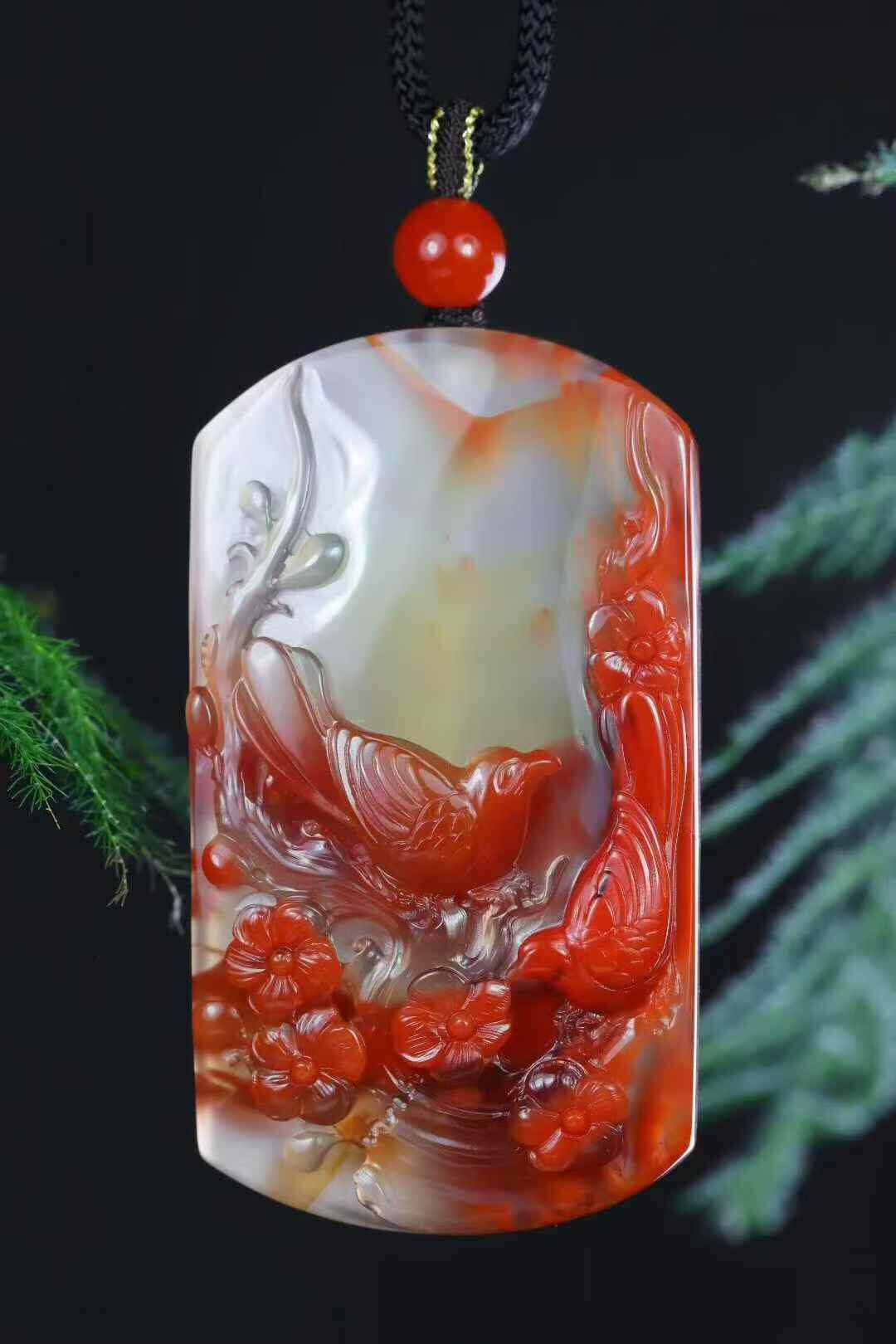 南紅喜上眉梢,天然南紅瑪瑙