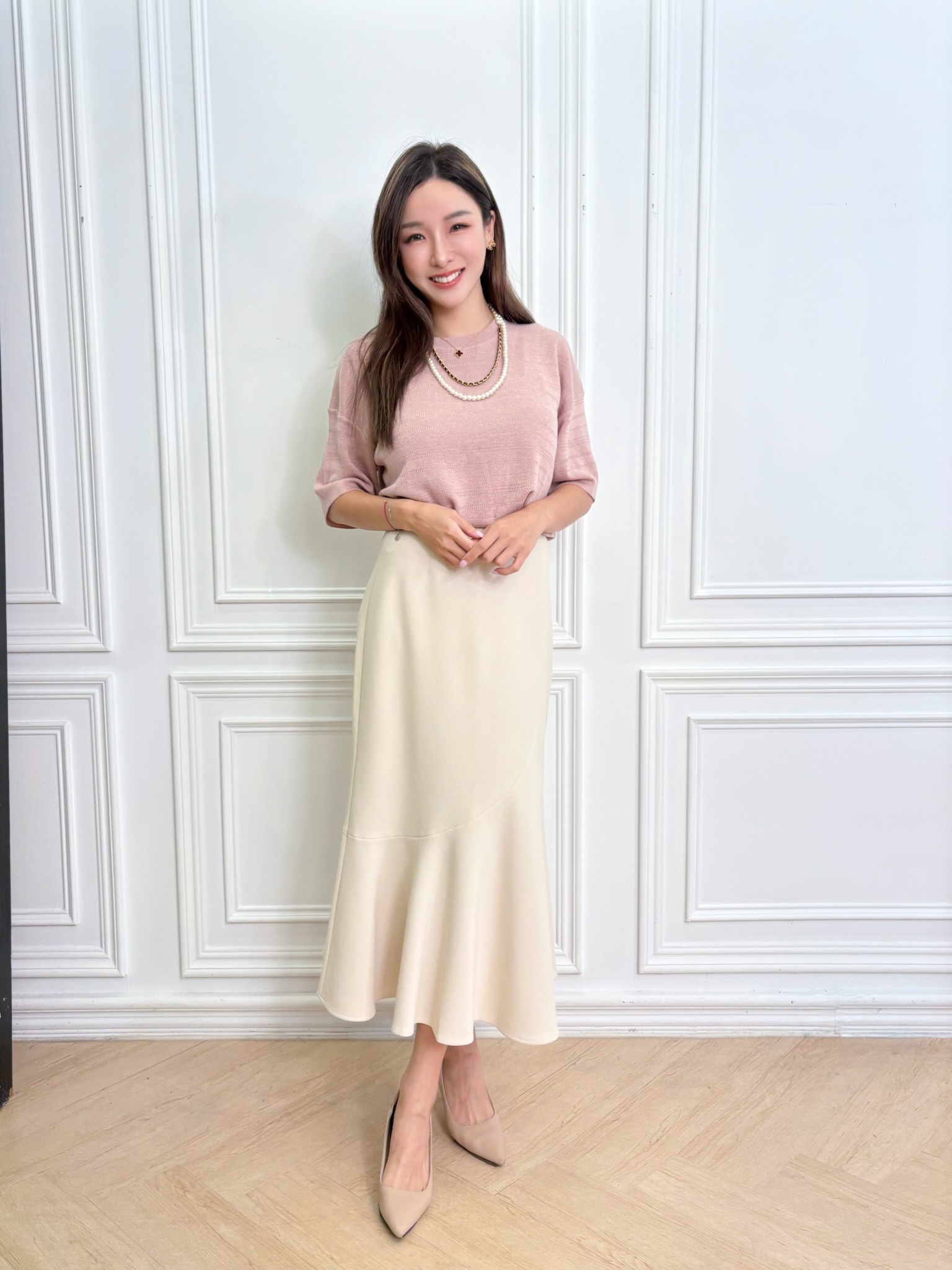 細閃細緻橫織紋短袖針織上衣