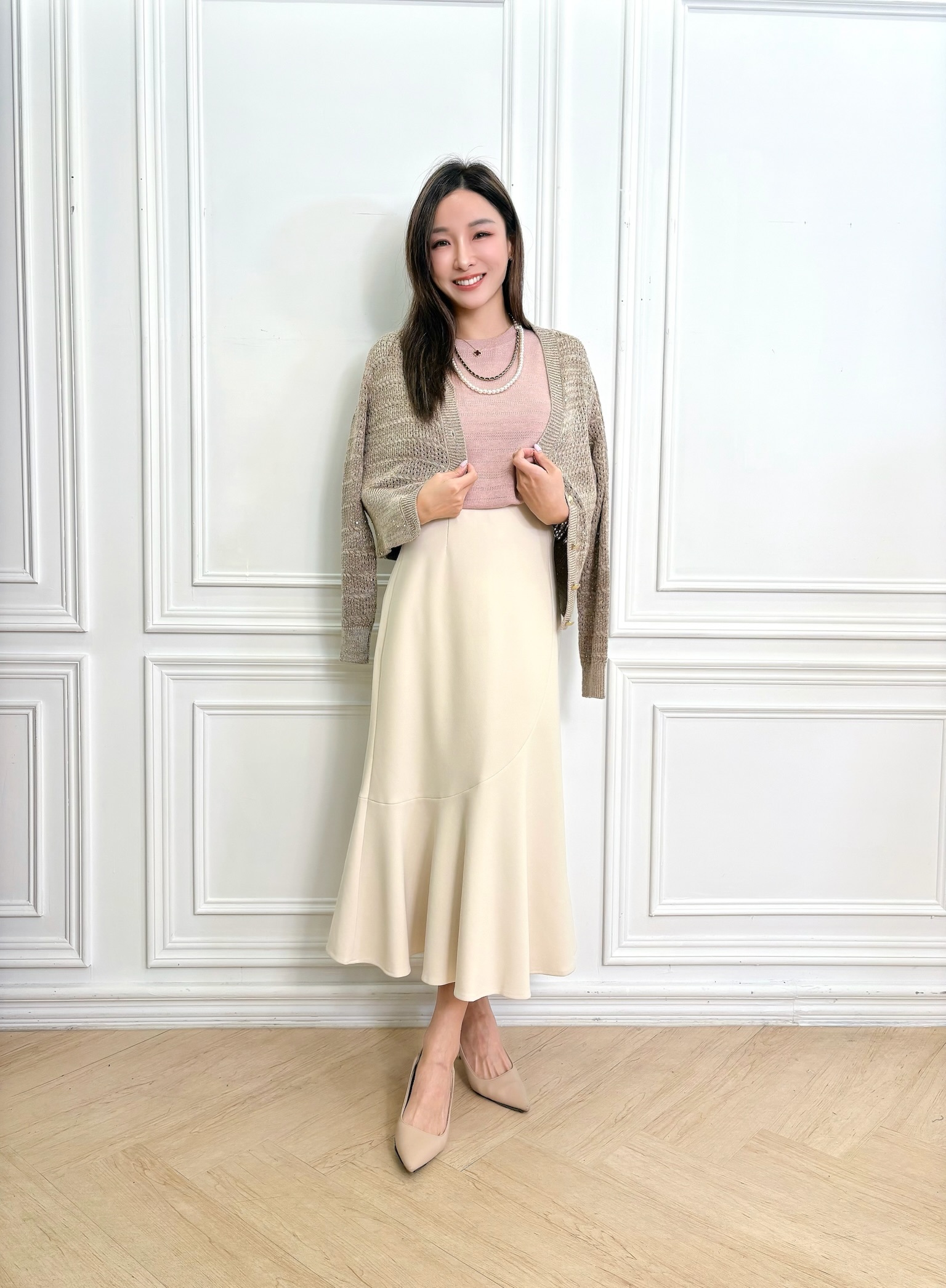 金釦亮片細閃針織外套