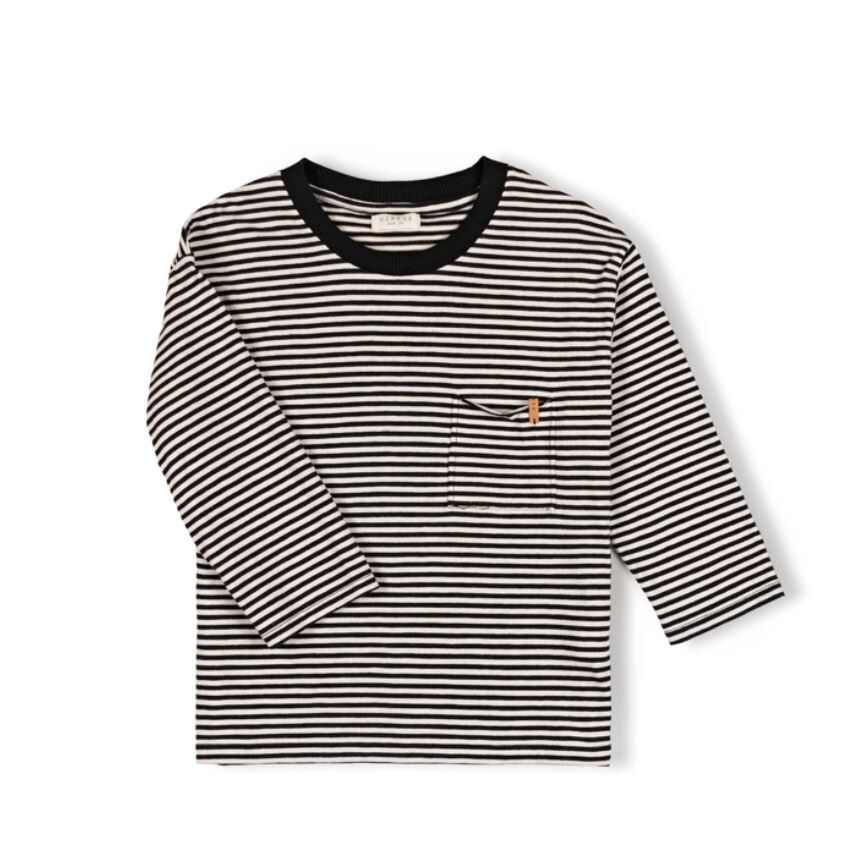 NIXNUT 寬鬆條紋長袖上衣 Drop Shirt Black Stripe