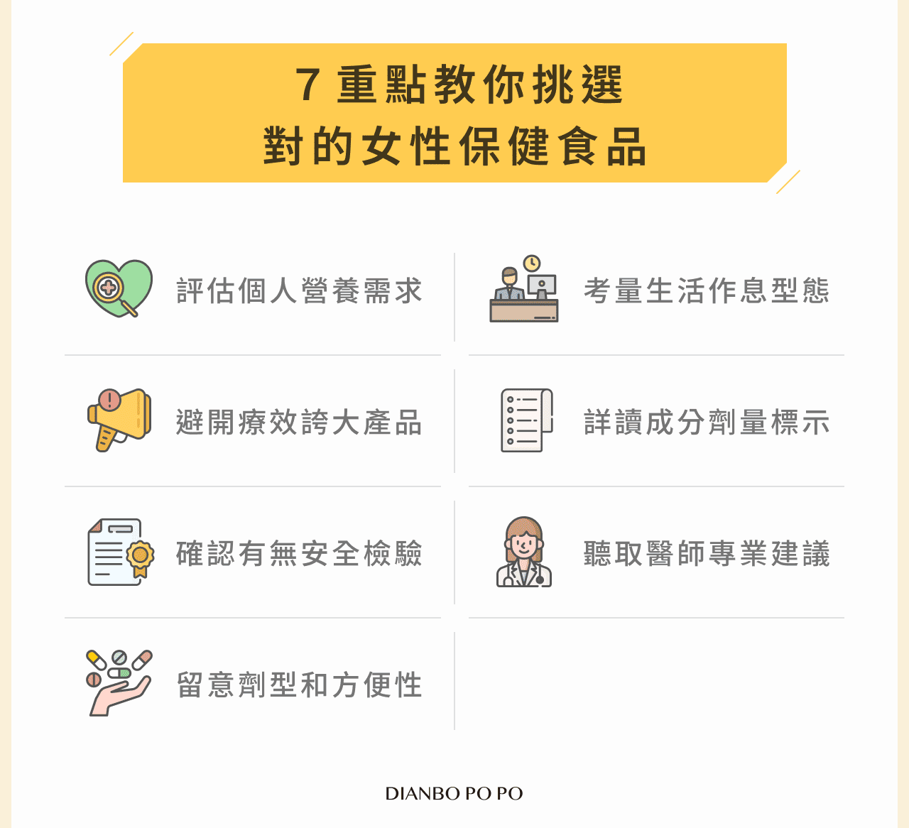 7 重點教你挑選對的女性保健食品