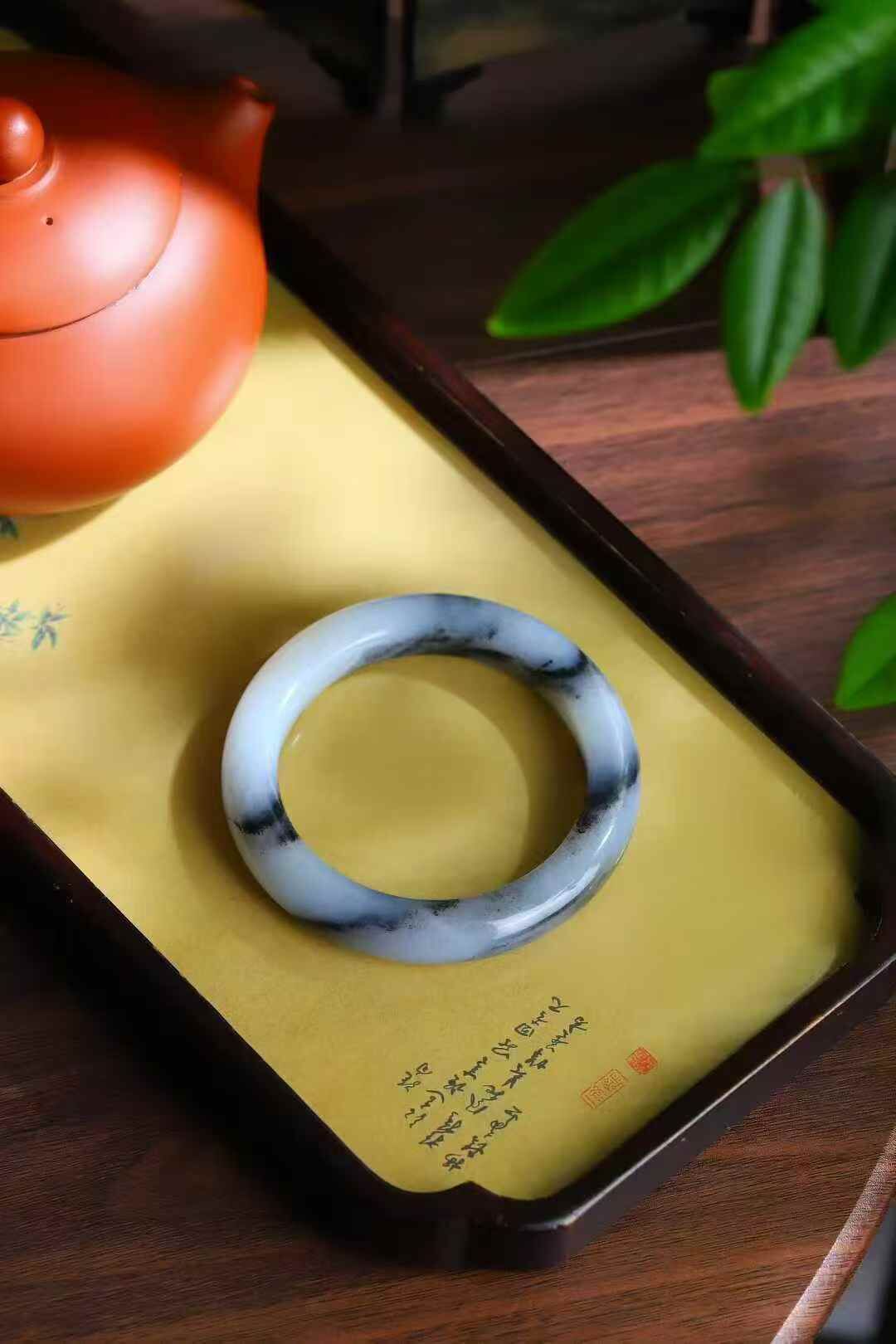 和田玉青花手鐲,天然和田玉軟玉