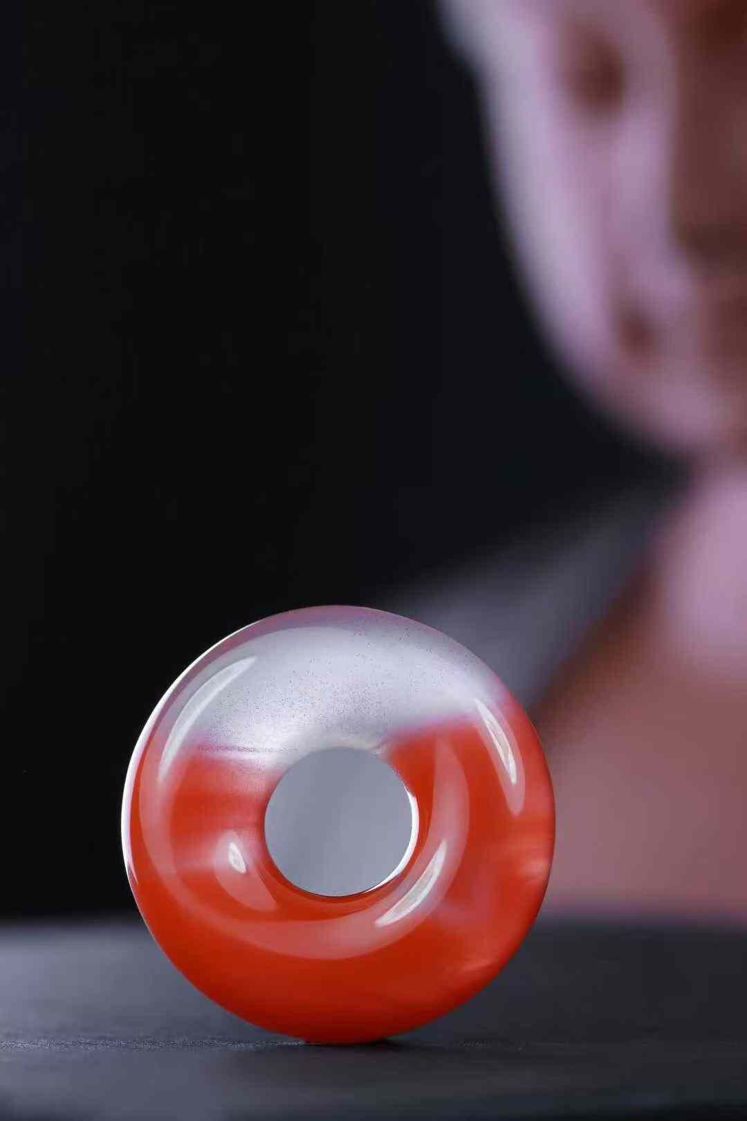 南紅半山半水玉環 (21mm直徑),天然南紅瑪瑙