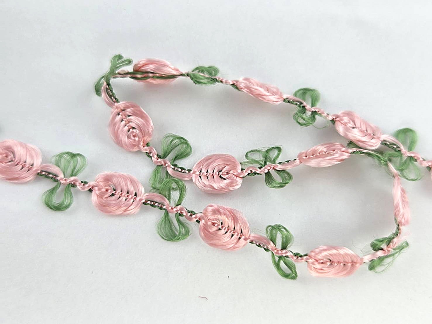 小玫瑰花飾織帶_珊瑚色_絕版Outlet