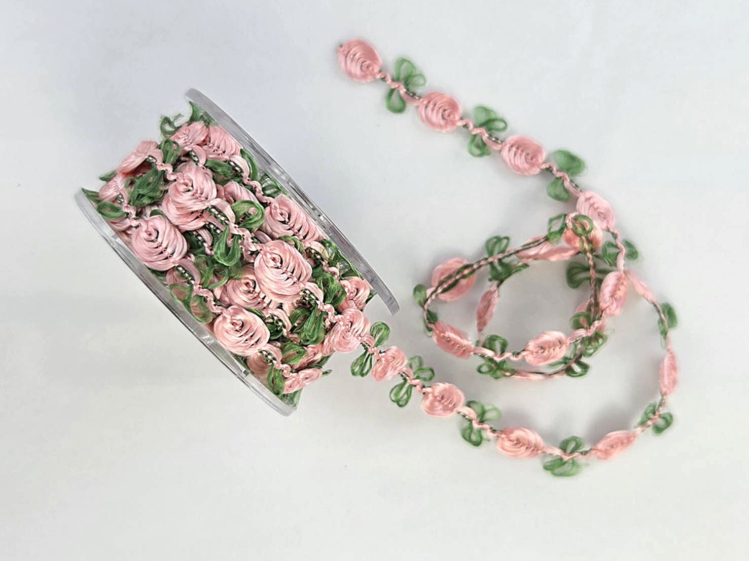 小玫瑰花飾織帶_珊瑚色_絕版Outlet