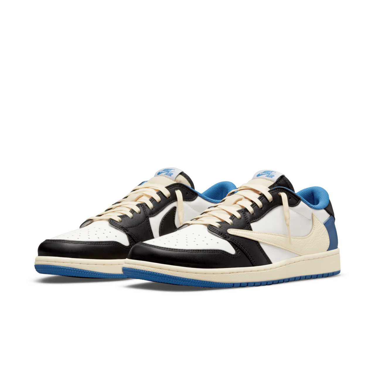 Travis Scott x Fragment x Nike Air Jordan 1 Low OG "Military Blue" 三方聯名 閃電 倒鉤 白藍黑 DM7866-140