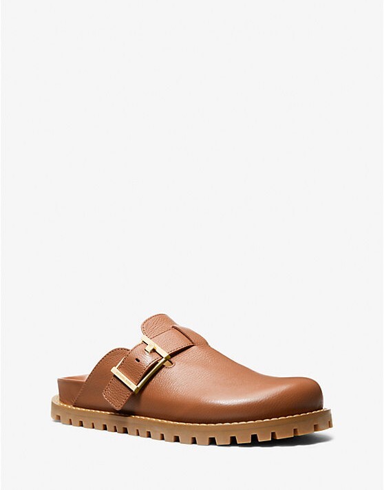 [S] MICHAEL KORS EASTON FLAT CLOG,LUGGAGE, 49T4ESFP1L-LUGGAGE (SMK1061)