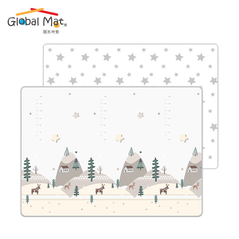 限時免運【Global mat】國民地墊 2CM 加厚雙面 XPE 摺疊地墊 - 星星城市 D1 (200 x 180)