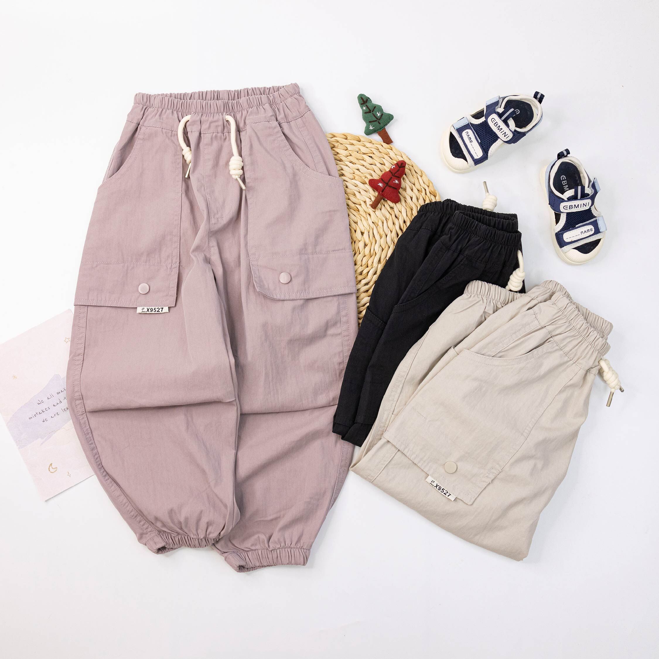 【H55268】俐落裝飾抽繩設計縮口褲＊三色