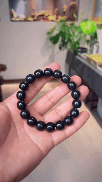 91175 和田玉牛毛紋老礦塔青手串 (11-12mm直徑)