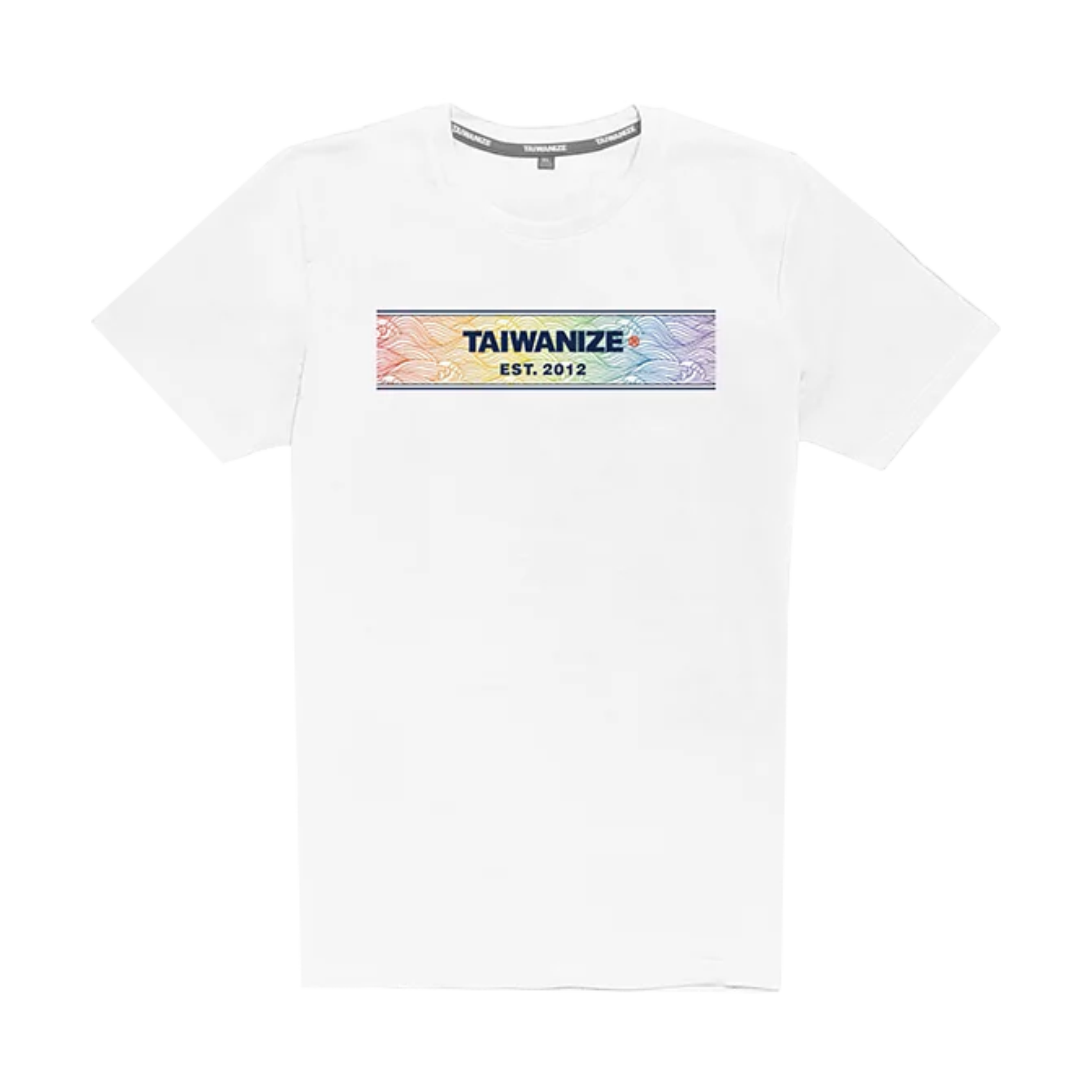 TAIWANIZE Rainbow Collection athletic-fit modal T-shirt with a rainbow-gradient wave print