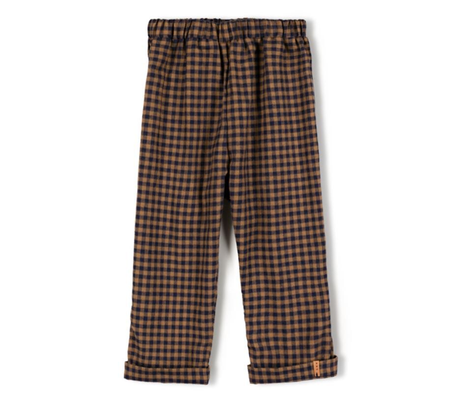 NIXNUT 反摺格紋長褲 Stic Pants Navy Checkered