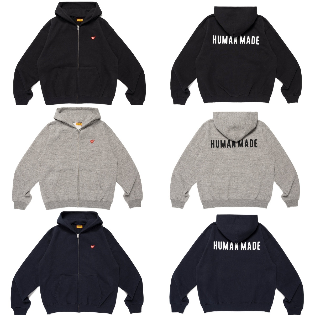 預購┃HUMAN MADE CLASSIC ZIP-UP SWEAT HOODIE 愛心 LOGO 拉鍊 連帽 外套