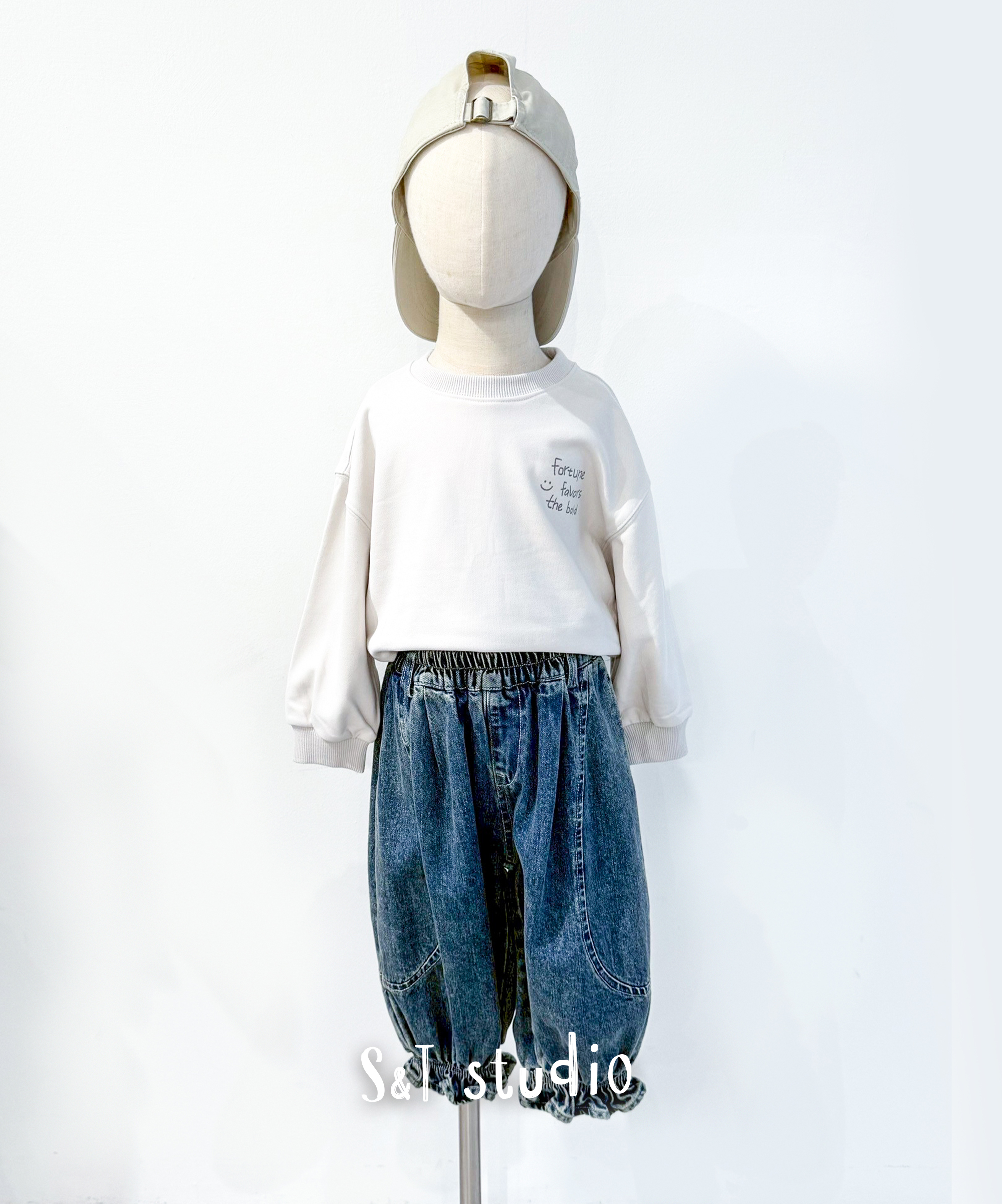 小日系泡泡感牛仔褲 (90-130)