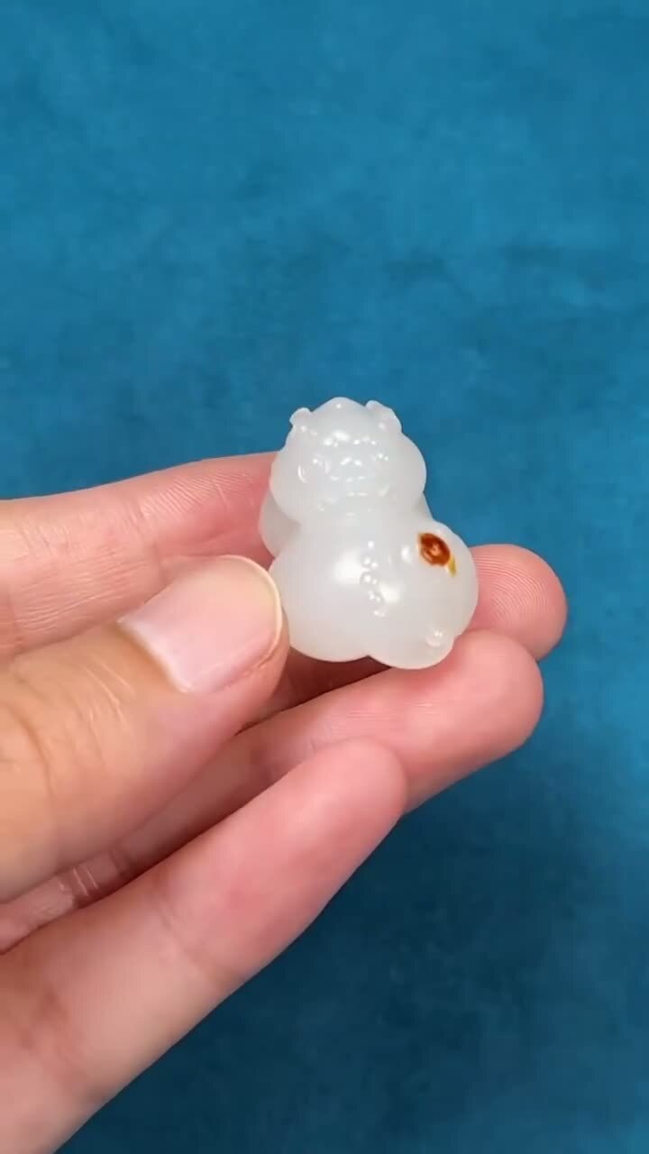 和田玉籽料紅皮貔貅,天然和田玉軟玉