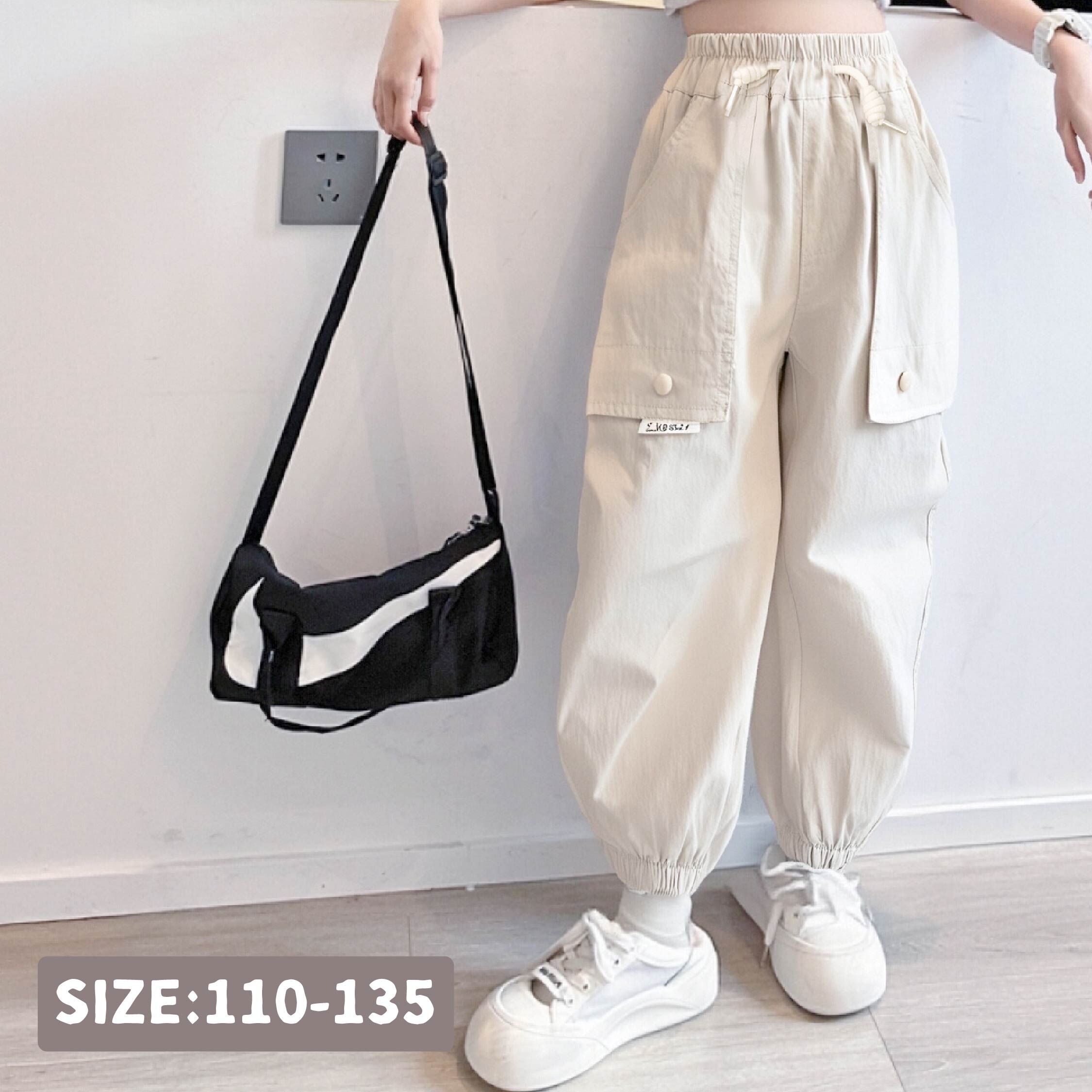 【H55268】俐落裝飾抽繩設計縮口褲＊三色