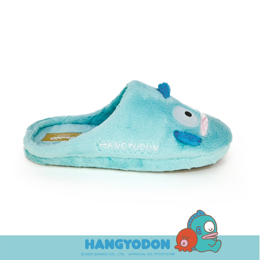 Paidal x Hangyodon人魚漢頓 萌萌大臉毛絨室內拖鞋