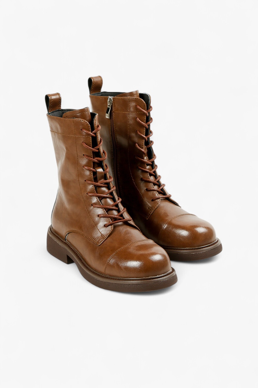 MilitaryZip 軍飾風拉鍊短靴