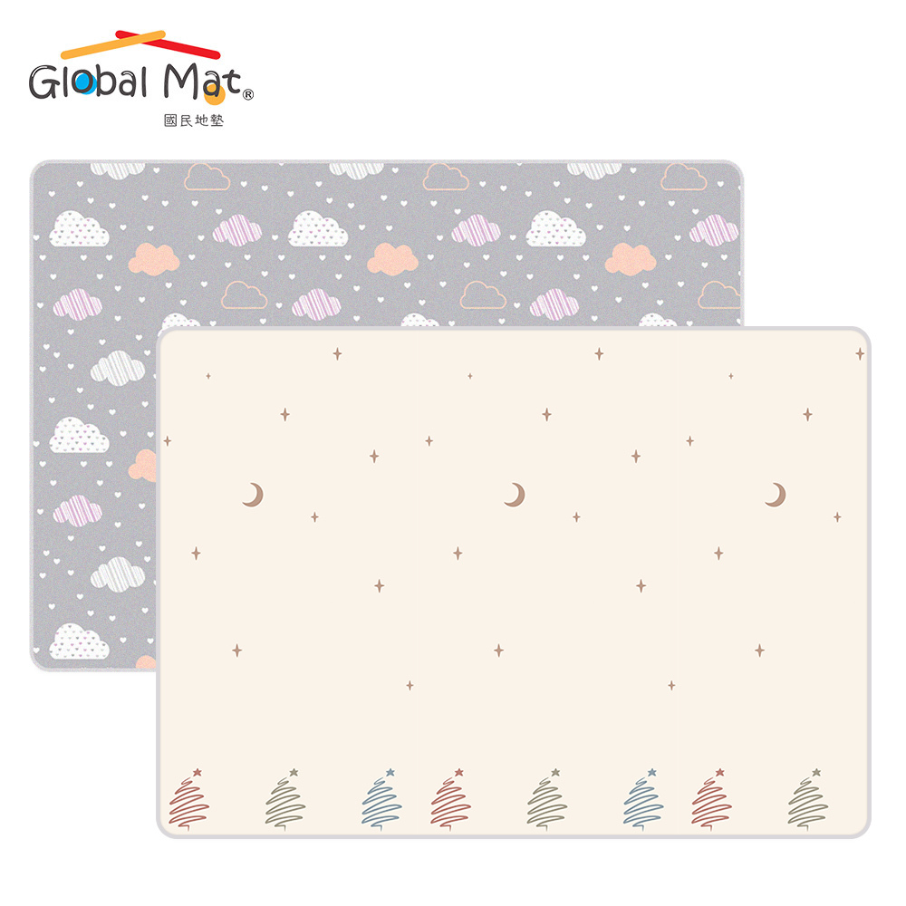 限時免運【Global mat】國民地墊 XPE 經典款 2CM 加厚雙面摺疊墊-雲朵星空 C7 (200x150)