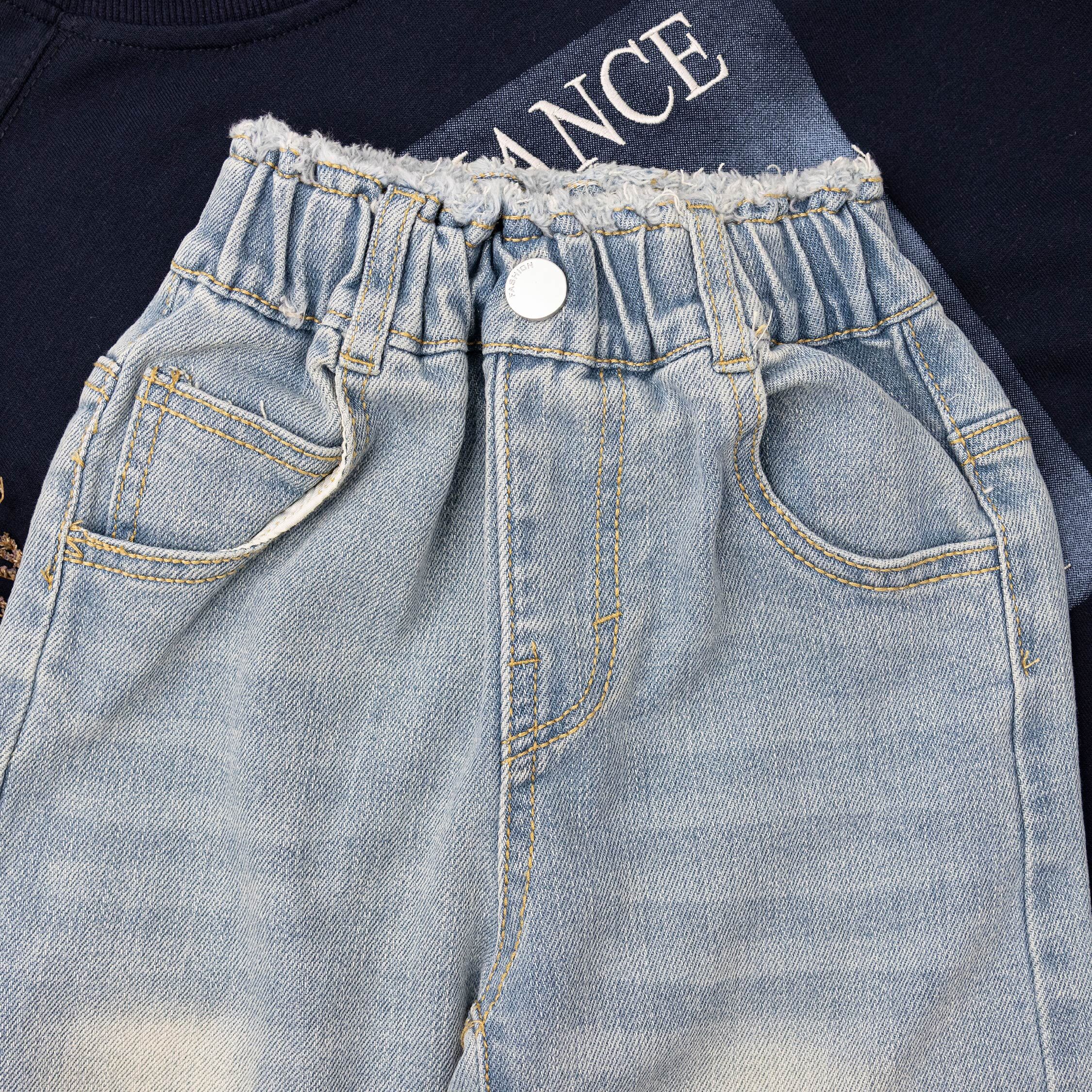 【H55175】潮流刷破設計舒適牛仔褲