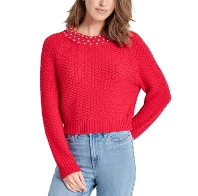 [S] DKNY RED LIGHT CRYSTAL EMBELLISHED SWEATER, DJ4R0390-ILR [FINAL SALE] (SD1517)
