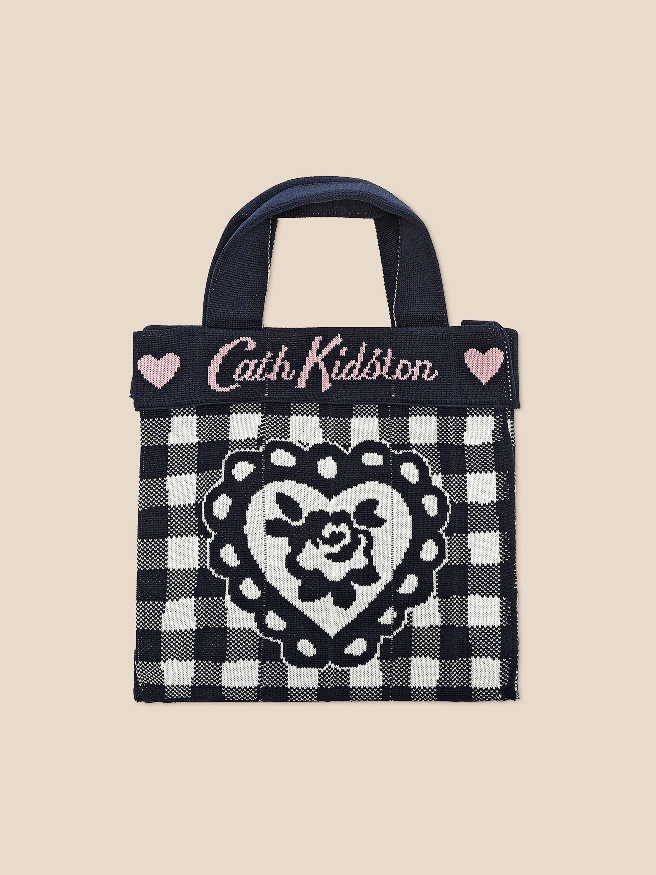CK×KNT365 CO-KNITTY GINGHAM ROSE NAVY 手提環保包