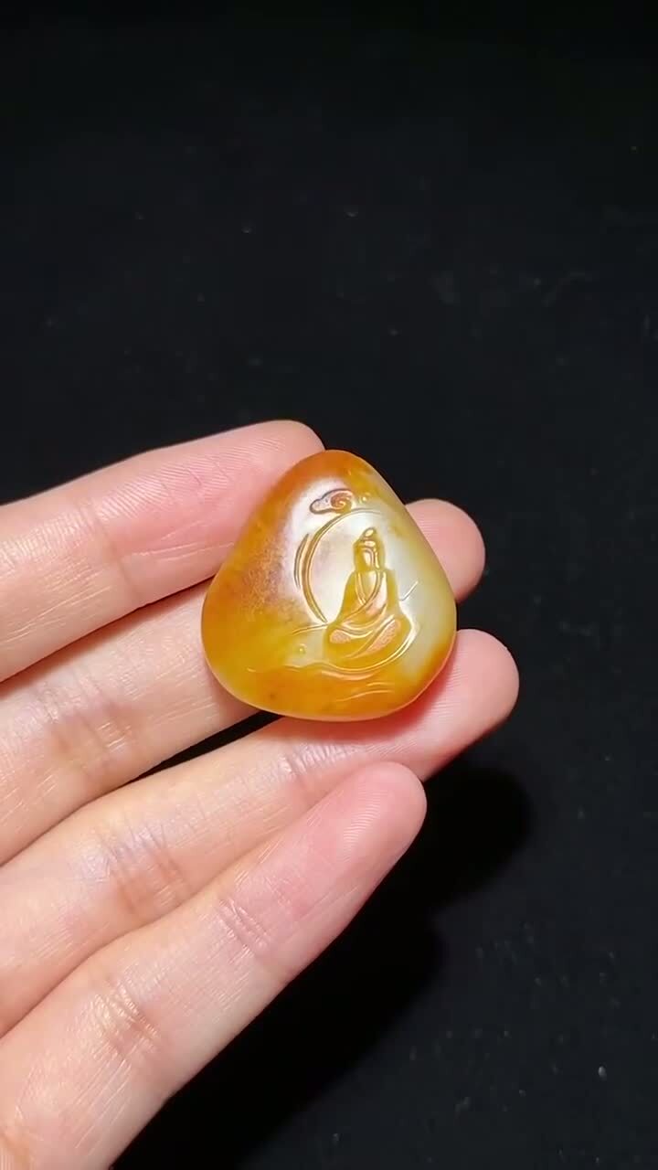 911220 和田玉獨籽紅皮迦葉