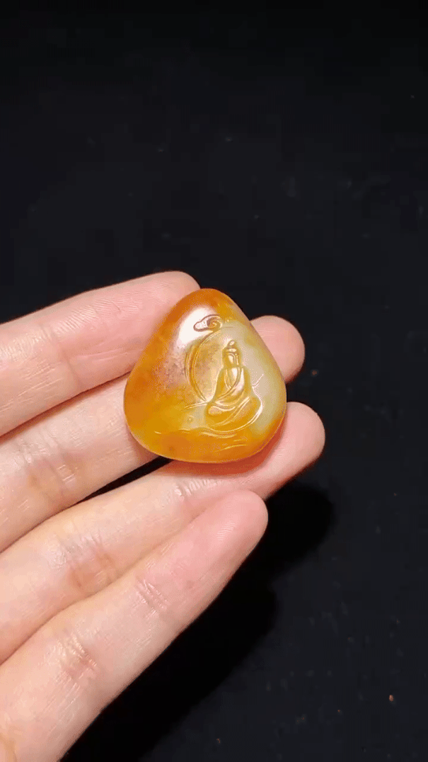 911220 和田玉獨籽紅皮迦葉