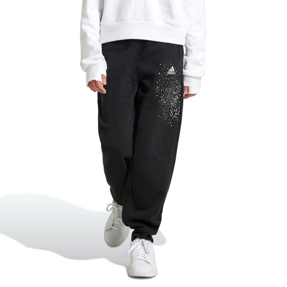 Adidas Jg Glm Pant 大童 童裝 黑色 亞規 寬鬆 直筒 縮口 休閒 運動 長褲 IV9430