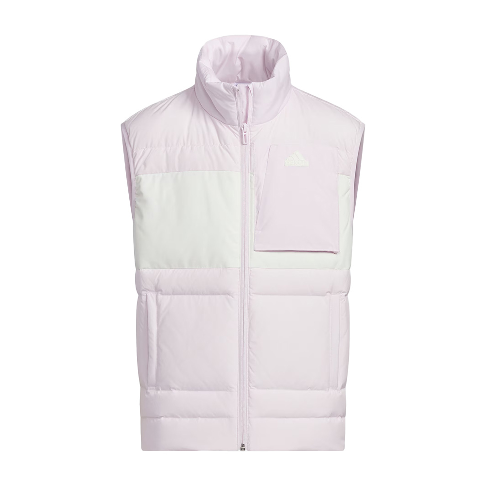 Adidas Jk Down Vest 大童 童裝 粉白色 亞規 保暖 羽絨 立領 休閒 運動 背心 JI6226