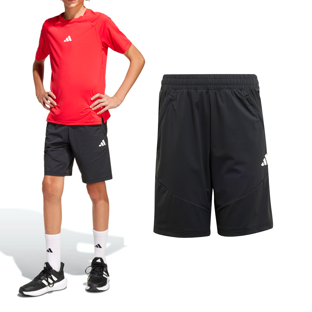 Adidas J Cool Feel Sh 大童 童裝 黑色 吸濕 排汗 透氣 休閒 運動 短褲 JI6242