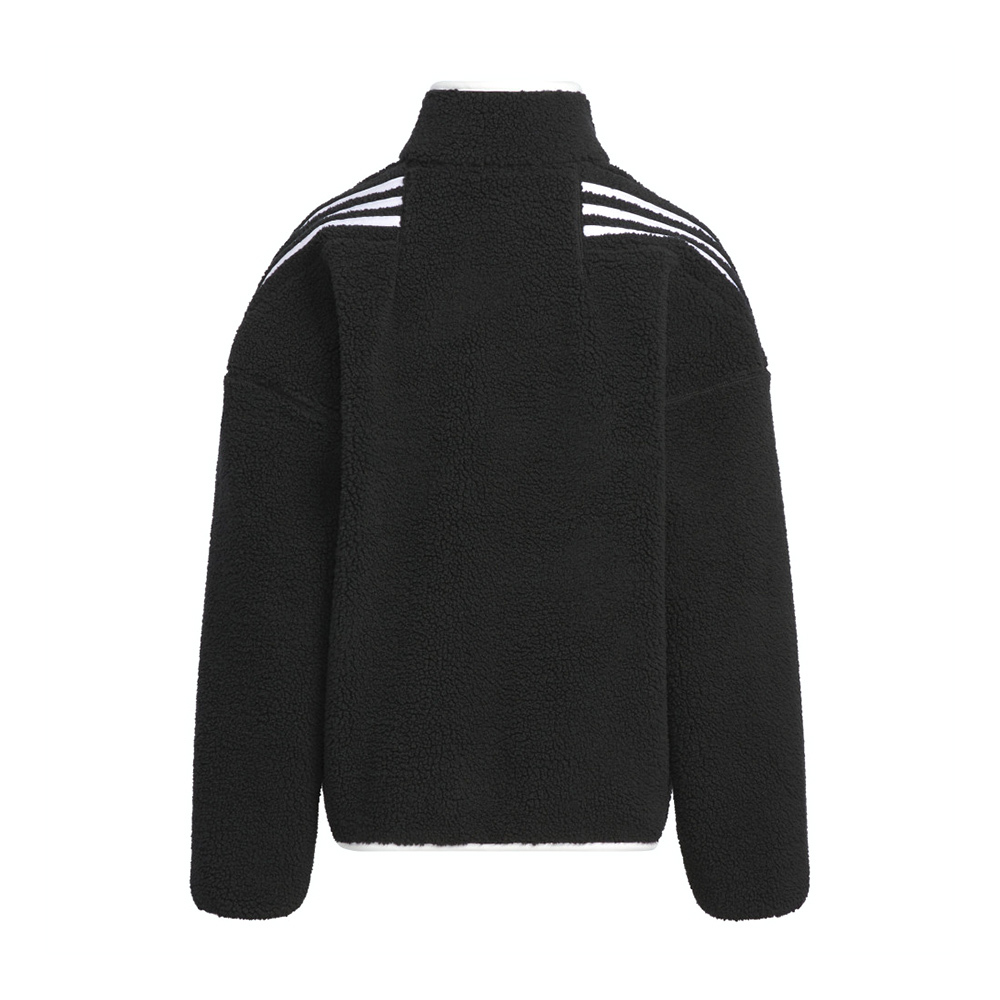 Adidas Jk New Boa Jkt 大童 童裝 黑色 寬鬆 搖粒絨 立領 夾克 休閒 運動 外套 JI6158