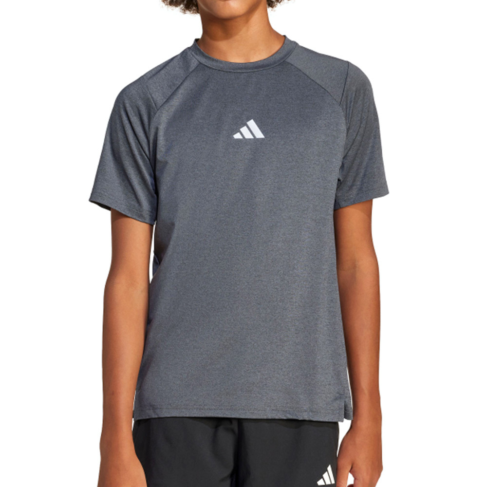 Adidas J Gt Pz Tee 大童 童裝 灰色 舒爽 吸濕 排汗 休閒 運動 短袖 JJ5050
